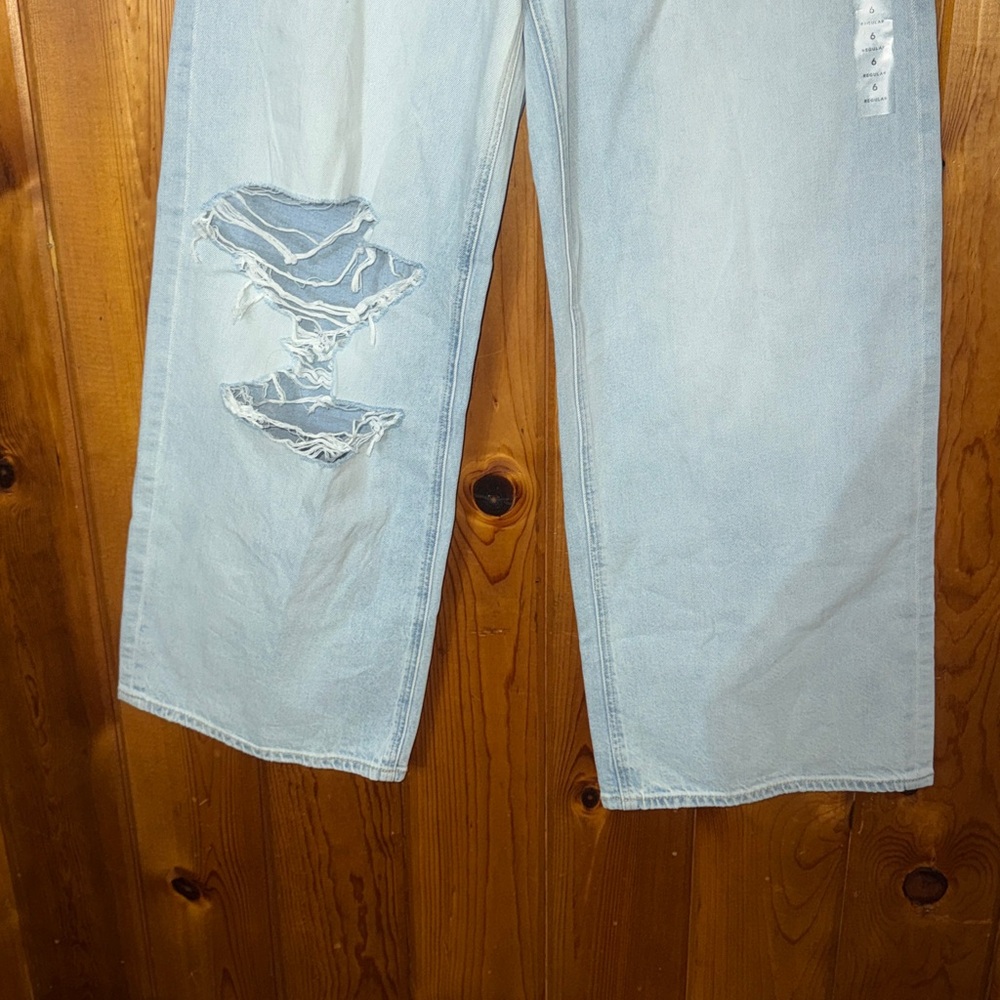 American Eagle jeans NWT STRIGD super high rise baggy wide leg ankle jeans 6 - Picture 5 of 10